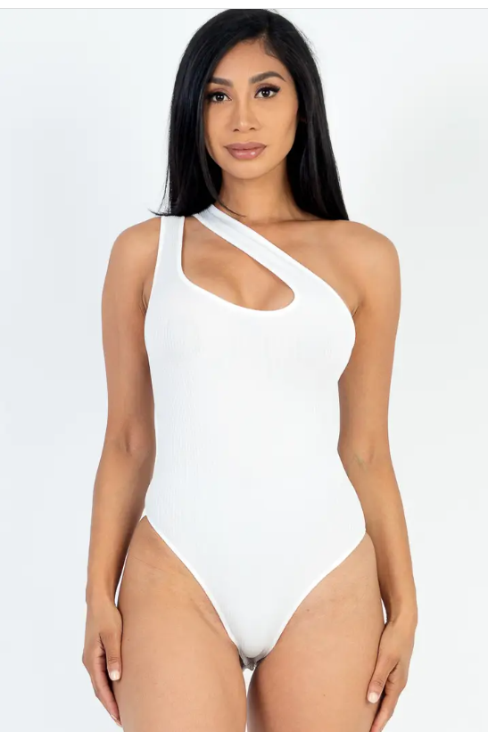 White One Shoulder Bodysuit –