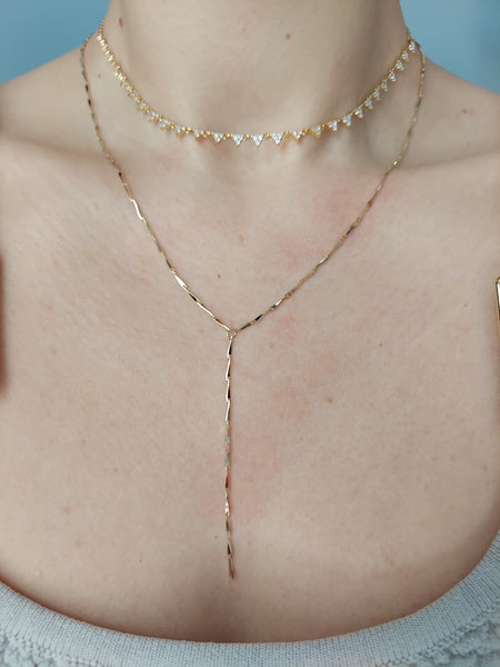 Thin Drop Y- Necklace