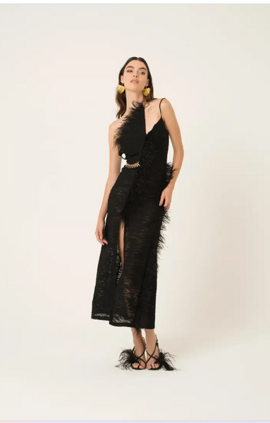 Black Asymmetrical Maxi Dress