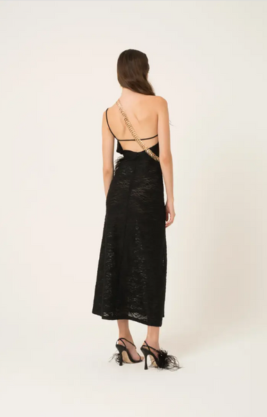 Black Asymmetrical Maxi Dress