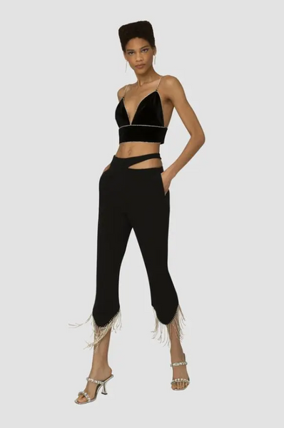 Black Pants With Fringing