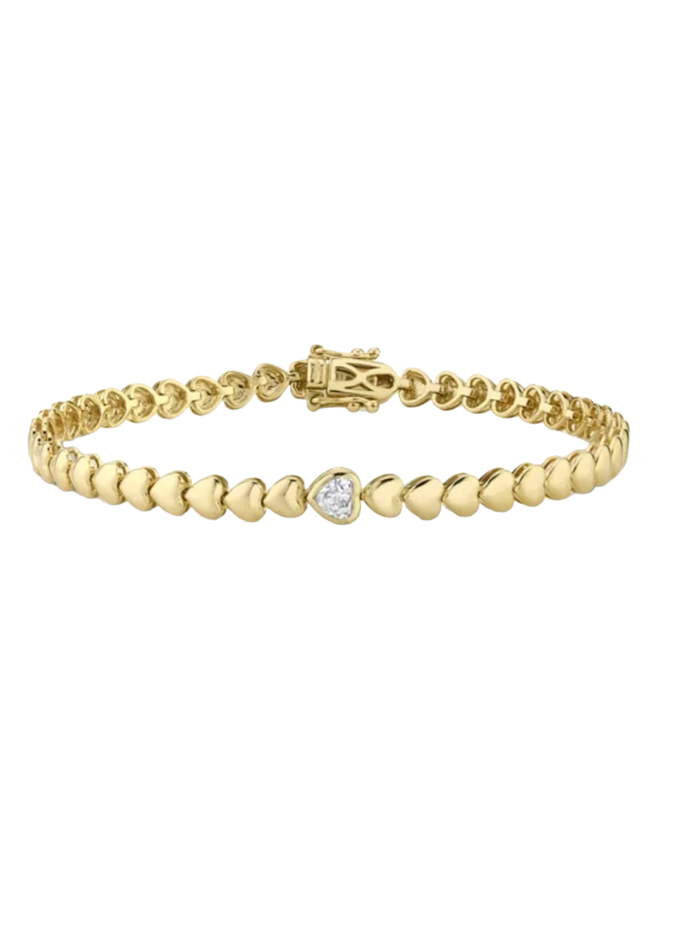 Gold heart shaped bracelet