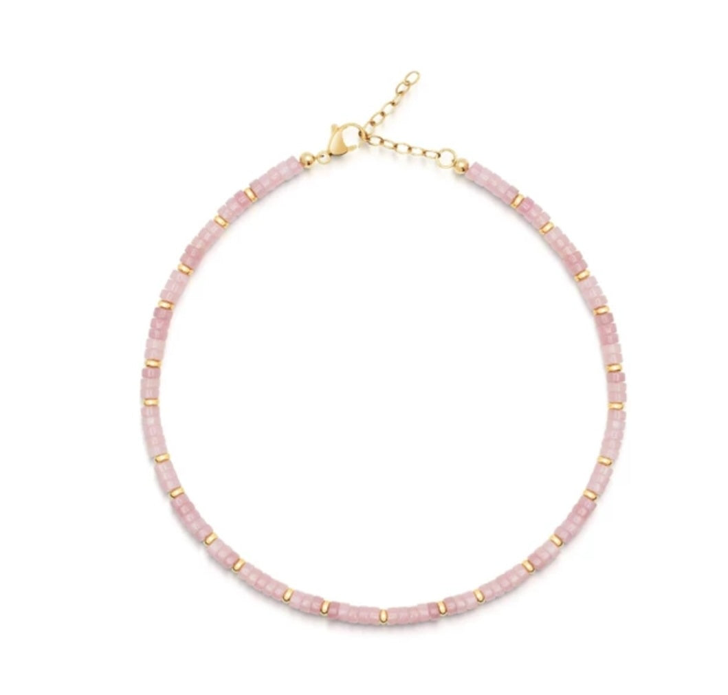 Pink Gem Stone Necklace