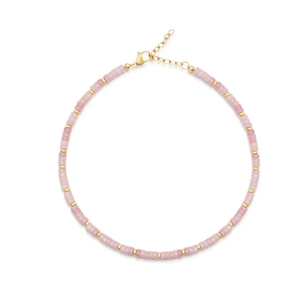 Pink Gem Stone Necklace