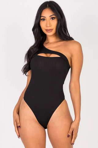 Black One Shoulder Bodysuit